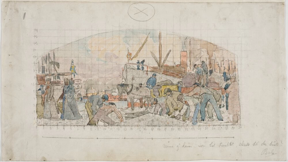Schizzo per un murale nel Nuovo Ufficio Postale, Stoccolma - Nationalmuseum, Stoccolma